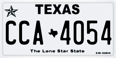 TX license plate CCA4054