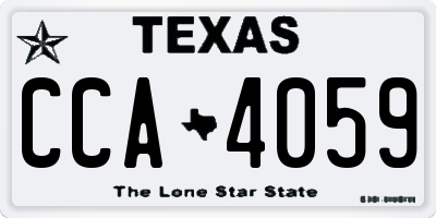 TX license plate CCA4059