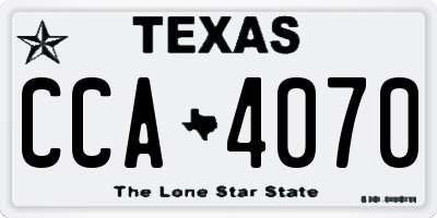 TX license plate CCA4070