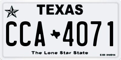 TX license plate CCA4071