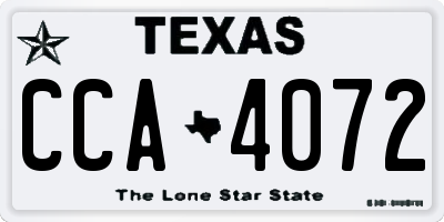 TX license plate CCA4072