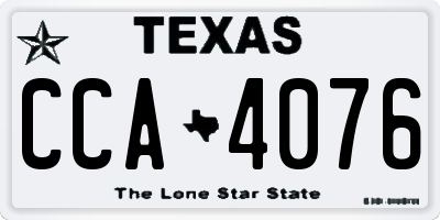 TX license plate CCA4076