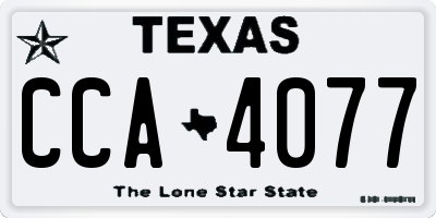 TX license plate CCA4077