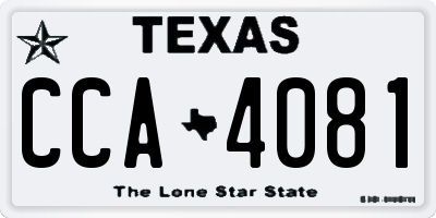 TX license plate CCA4081