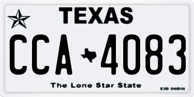 TX license plate CCA4083
