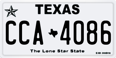TX license plate CCA4086
