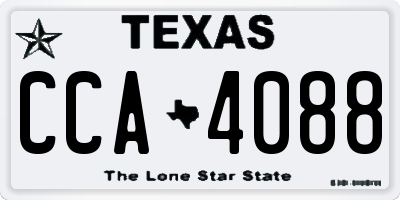 TX license plate CCA4088
