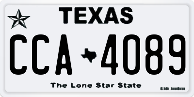 TX license plate CCA4089