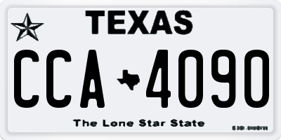 TX license plate CCA4090