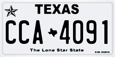 TX license plate CCA4091