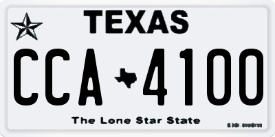 TX license plate CCA4100