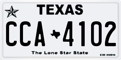 TX license plate CCA4102