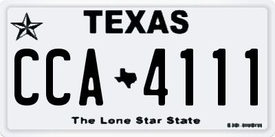TX license plate CCA4111