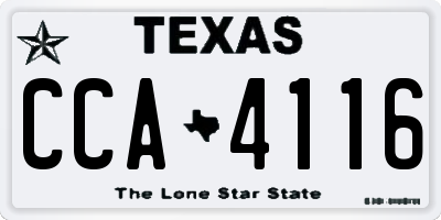 TX license plate CCA4116