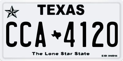 TX license plate CCA4120