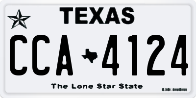 TX license plate CCA4124