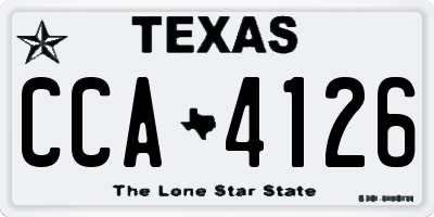 TX license plate CCA4126