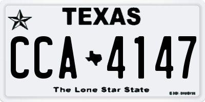 TX license plate CCA4147