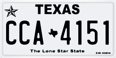 TX license plate CCA4151