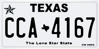 TX license plate CCA4167