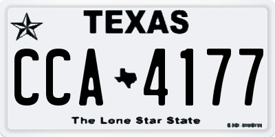 TX license plate CCA4177