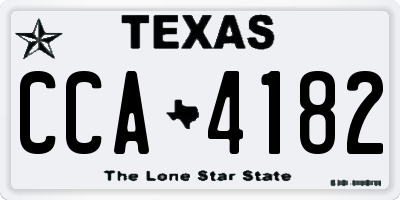 TX license plate CCA4182