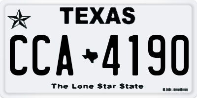 TX license plate CCA4190