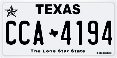 TX license plate CCA4194