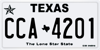 TX license plate CCA4201