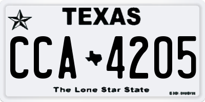 TX license plate CCA4205