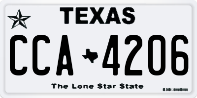 TX license plate CCA4206