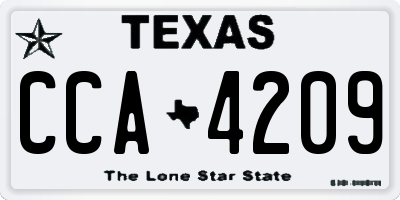 TX license plate CCA4209