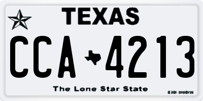 TX license plate CCA4213