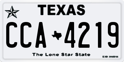 TX license plate CCA4219