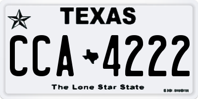 TX license plate CCA4222