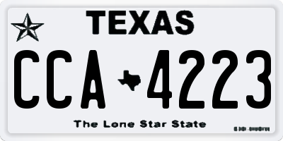 TX license plate CCA4223