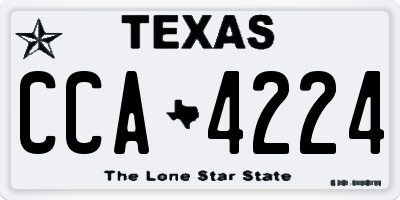 TX license plate CCA4224