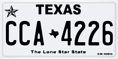 TX license plate CCA4226