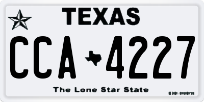 TX license plate CCA4227