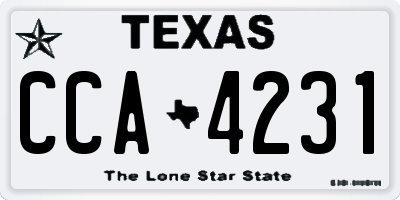 TX license plate CCA4231