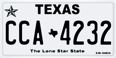 TX license plate CCA4232