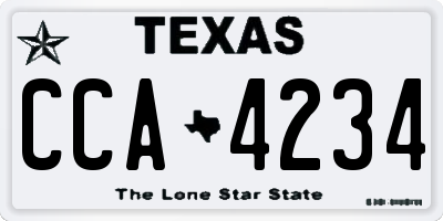 TX license plate CCA4234