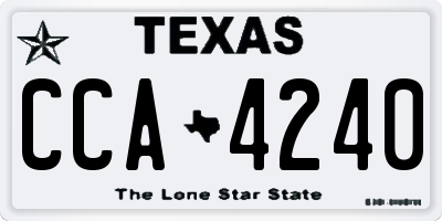 TX license plate CCA4240