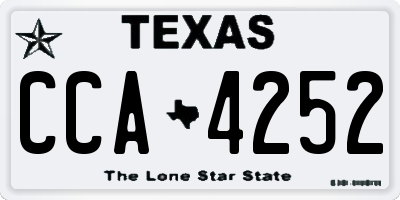 TX license plate CCA4252
