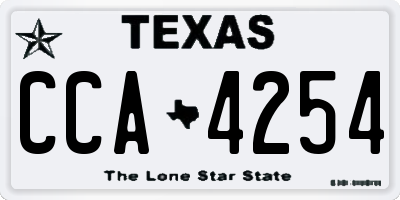 TX license plate CCA4254
