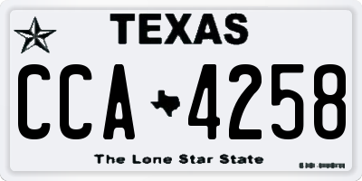 TX license plate CCA4258