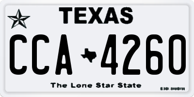 TX license plate CCA4260
