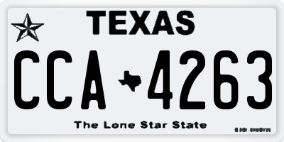 TX license plate CCA4263