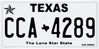 TX license plate CCA4289