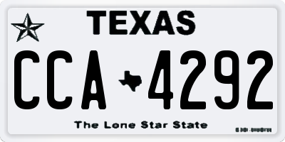 TX license plate CCA4292